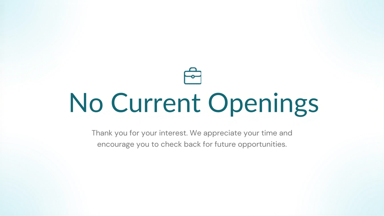 No current Openings